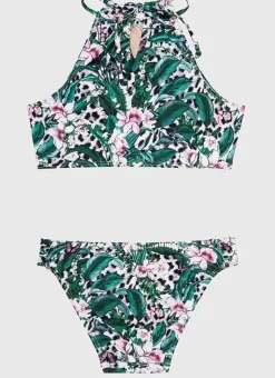 Kids Aqua Blu Lily Halter Bikini Set