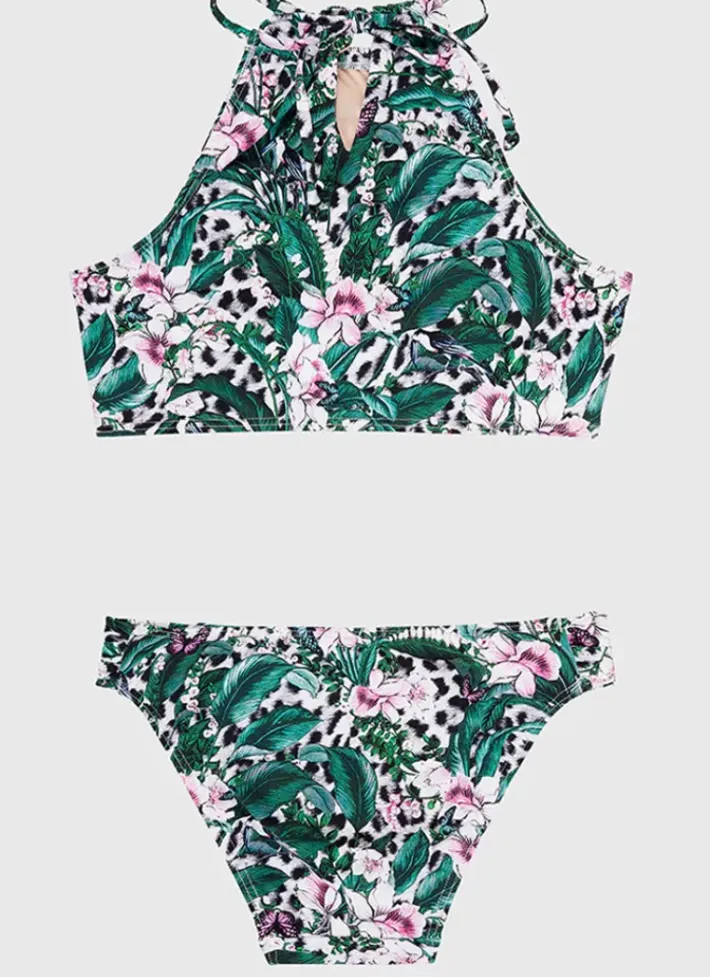 Kids Aqua Blu Lily Halter Bikini Set
