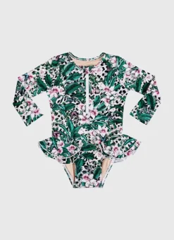 Kids Aqua Blu Long Sleeve One Piece