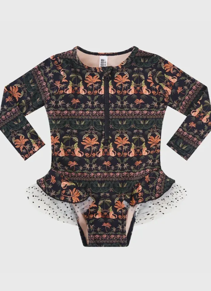 Kids Aqua Blu Long Sleeve One Piece