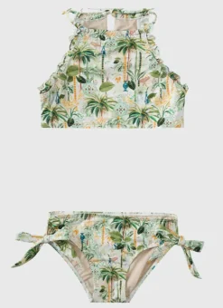 Kids Aqua Blu Halter Neck Bikini Set