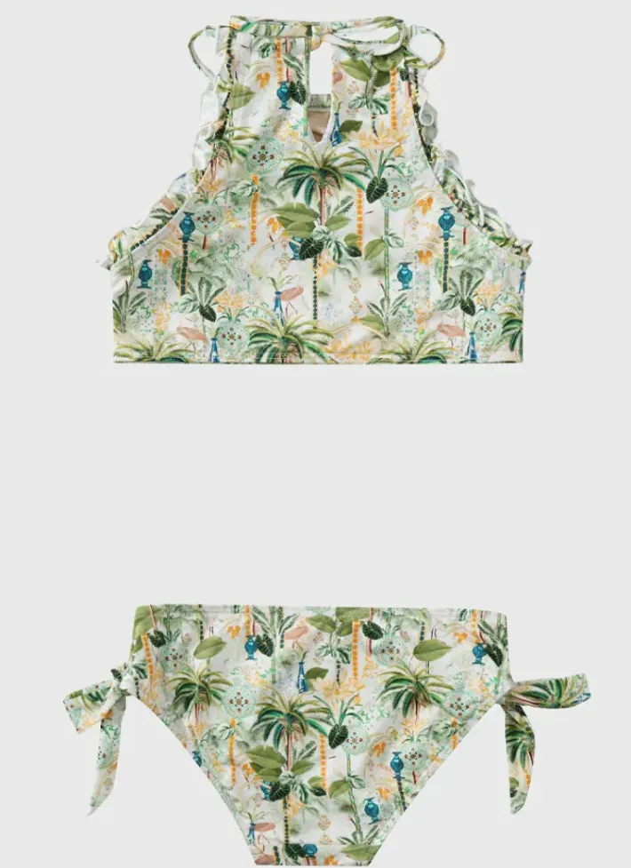Kids Aqua Blu Halter Neck Bikini Set