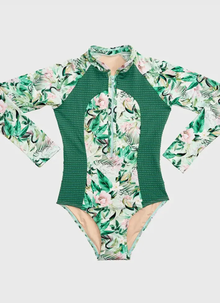 Kids Aqua Blu Long Sleeve One Piece