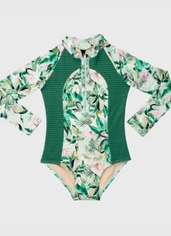 Kids Aqua Blu Long Sleeve One Piece