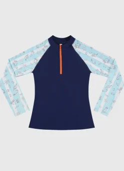 Kids/BOY Aqua Blu Long Sleeve Rash Vest