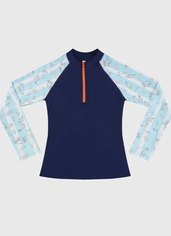 Kids/BOY Aqua Blu Long Sleeve Rash Vest