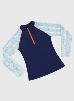 Kids/BOY Aqua Blu Long Sleeve Rash Vest