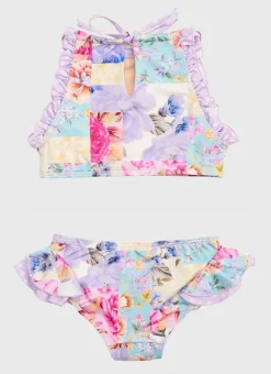 Kids Aqua Blu Halter Neck Bikini Set