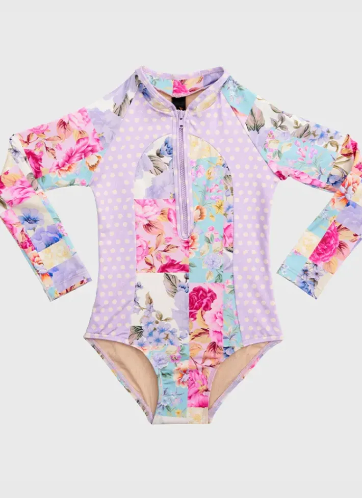 Kids Aqua Blu Long Sleeve One Piece