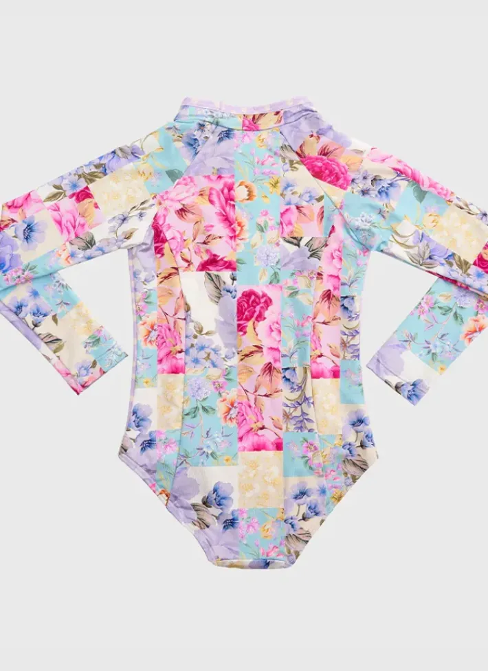 Kids Aqua Blu Long Sleeve One Piece