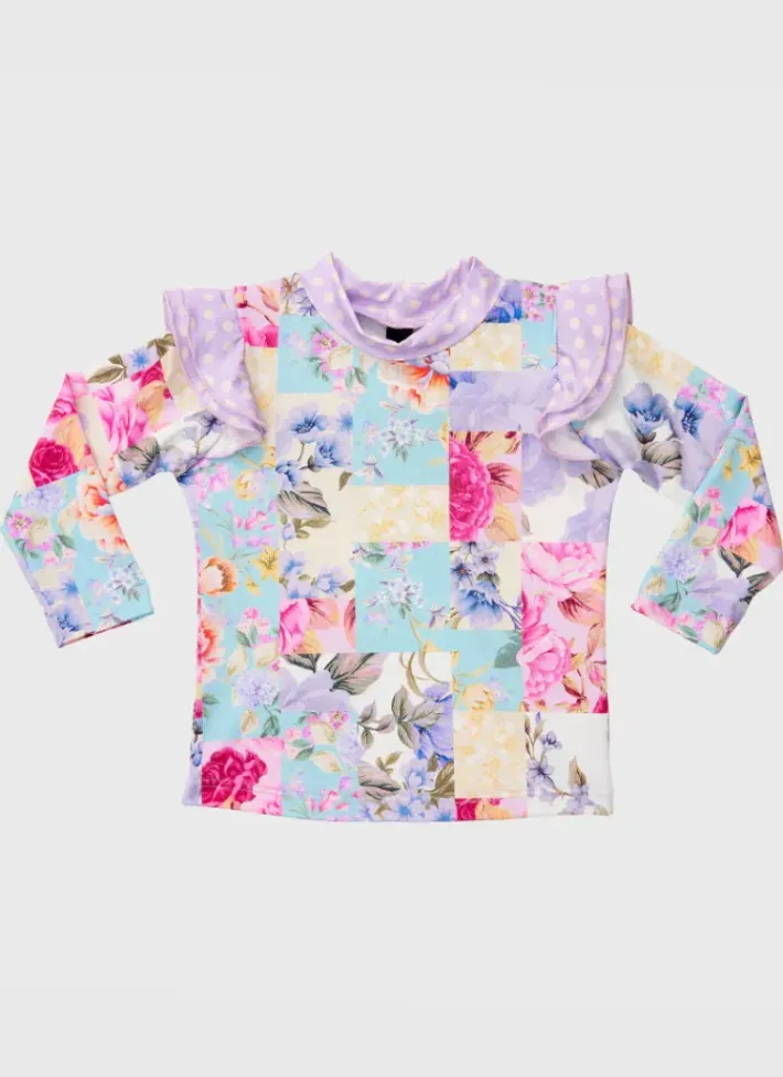 Kids Aqua Blu Long Sleeve Rash Vest