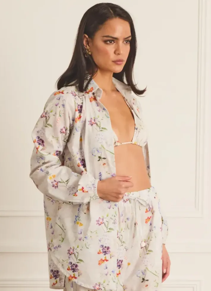 Women Aqua Blu Odilia Beach Shirt