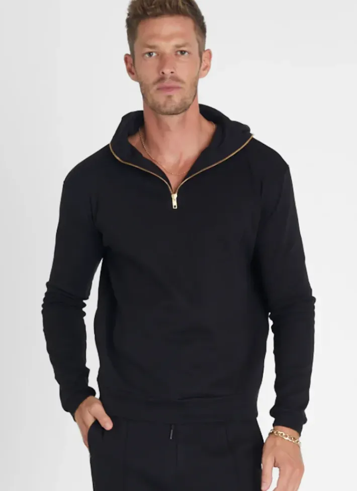 Women Aqua Blu Noir Hoodie