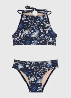 Kids Aqua Blu Halter Bikini Set