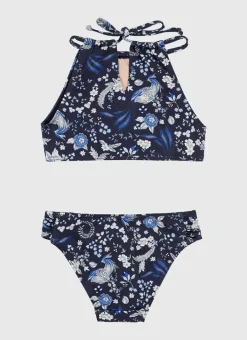 Kids Aqua Blu Halter Bikini Set