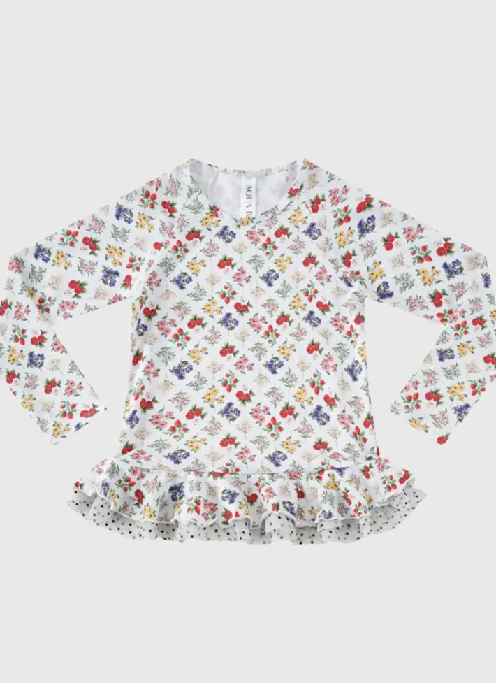 Kids Aqua Blu Long Sleeve Rash Vest (SAMPLE)