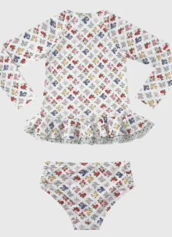 Kids Aqua Blu Long Sleeve Rash Vest Set