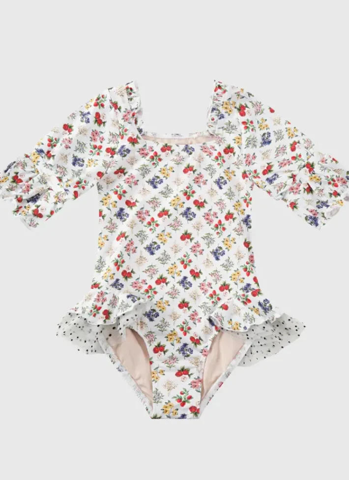 Kids Aqua Blu Short Sleeve Puff One Piece