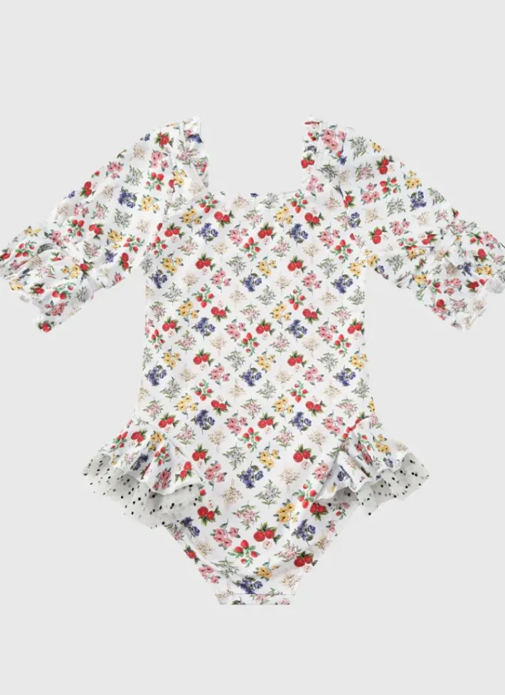 Kids Aqua Blu Short Sleeve Puff One Piece