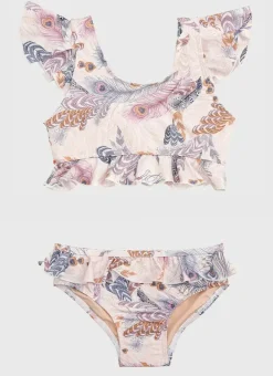 Kids Aqua Blu Frill Bikini Set