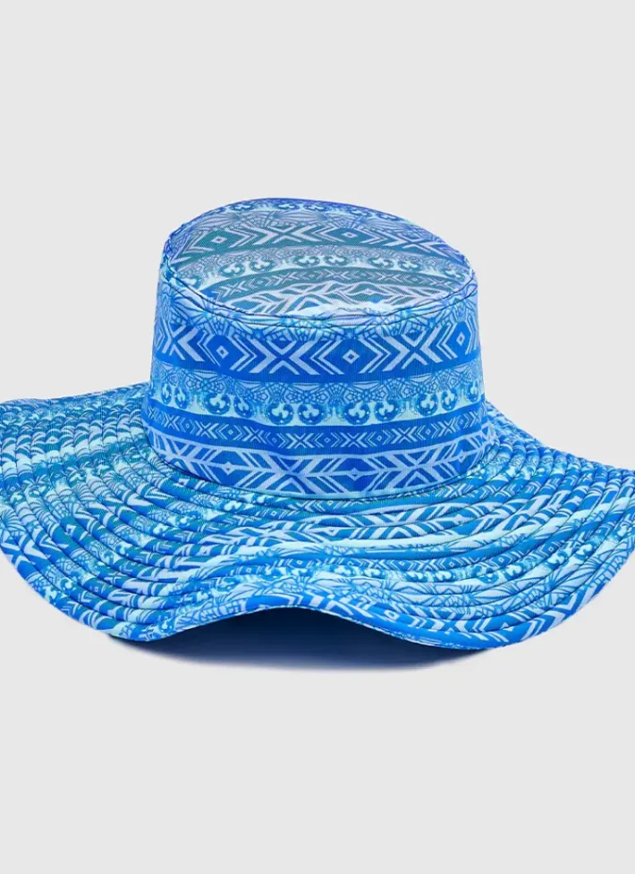 Kids Aqua Blu Lycra Bucket Hat