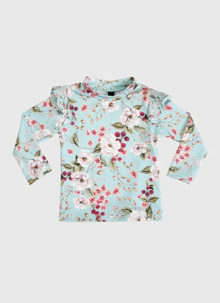 Kids Aqua Blu Long Sleeve Rash Vest
