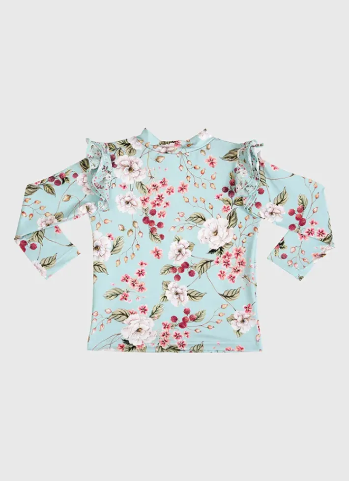Kids Aqua Blu Long Sleeve Rash Vest
