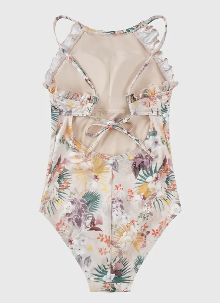 Kids Aqua Blu Halter Neck One Piece