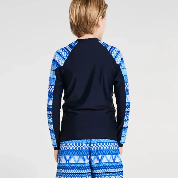 Kids Aqua Blu Long Sleeve Rash Vest
