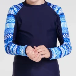 Kids Aqua Blu Long Sleeve Rash Vest