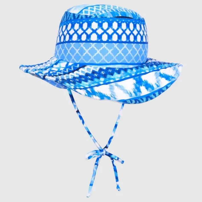 Kids Aqua Blu Lycra Bucket Hat