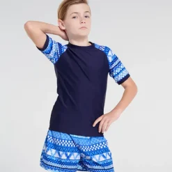 Kids Aqua Blu Short Sleeve Rash Vest
