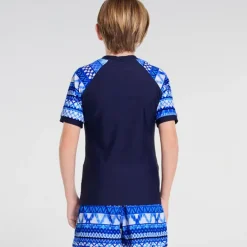 Kids Aqua Blu Short Sleeve Rash Vest