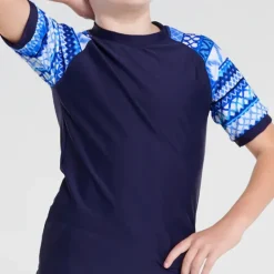 Kids Aqua Blu Short Sleeve Rash Vest