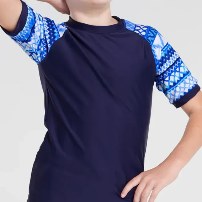 Kids Aqua Blu Short Sleeve Rash Vest