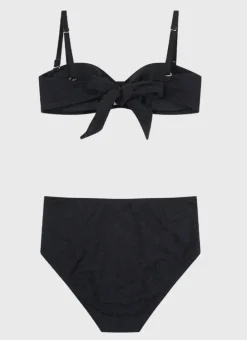 Kids Aqua Blu Stepping Stones Bandeau Bikini Set