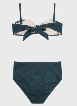 Kids Aqua Blu Stepping Stones Bandeau Bikini Set