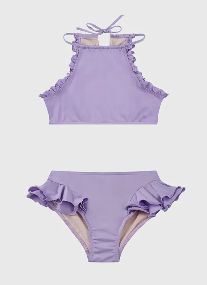 Kids Aqua Blu Stepping Stones Halter Neck Bikini Set