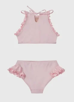 Kids Aqua Blu Stepping Stones Halter Neck Bikini Set