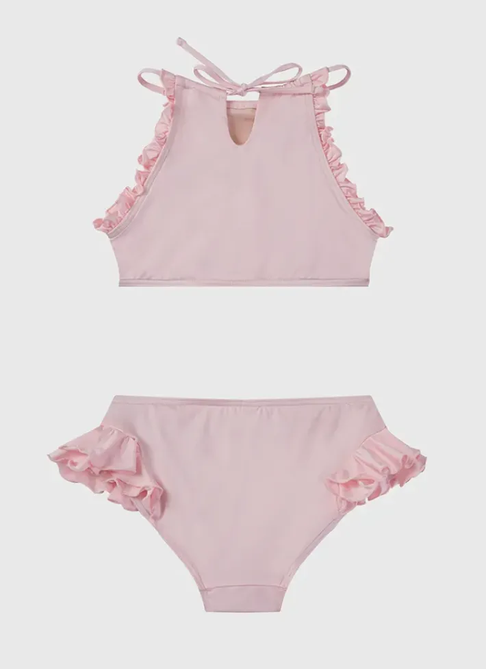Kids Aqua Blu Stepping Stones Halter Neck Bikini Set