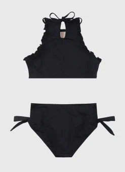 Kids Aqua Blu Stepping Stones Halter Neck Bikini Set