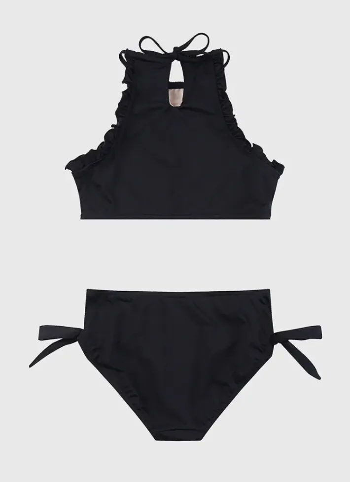 Kids Aqua Blu Stepping Stones Halter Neck Bikini Set