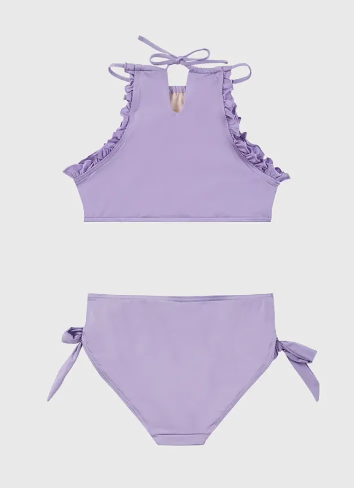 Kids Aqua Blu Stepping Stones Halter Neck Bikini Set