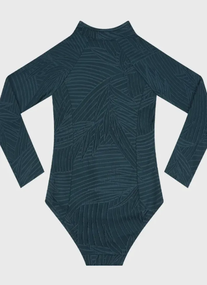 Kids Aqua Blu Stepping Stones Long Sleeve One Piece