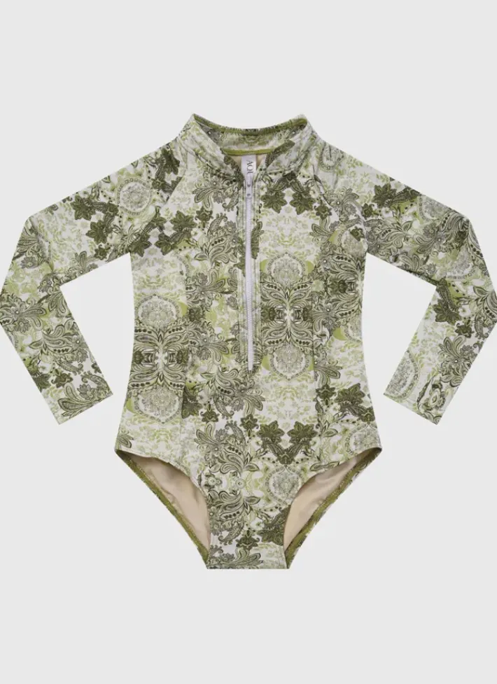Kids Aqua Blu Long Sleeve One Piece