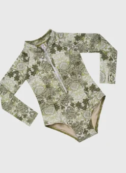 Kids Aqua Blu Long Sleeve One Piece