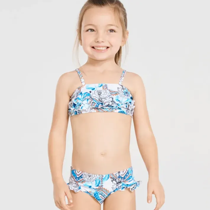 Kids Aqua Blu Frill Bikini Set (SAMPLE)